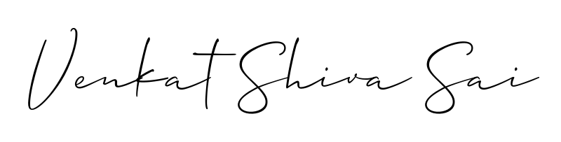 The Allison_Script handwriting style adds charm and authenticity to name Venkat Shiva Sai. A wonderful choice for personal thank-you notes. Venkat Shiva Sai signature style 2 images and pictures png