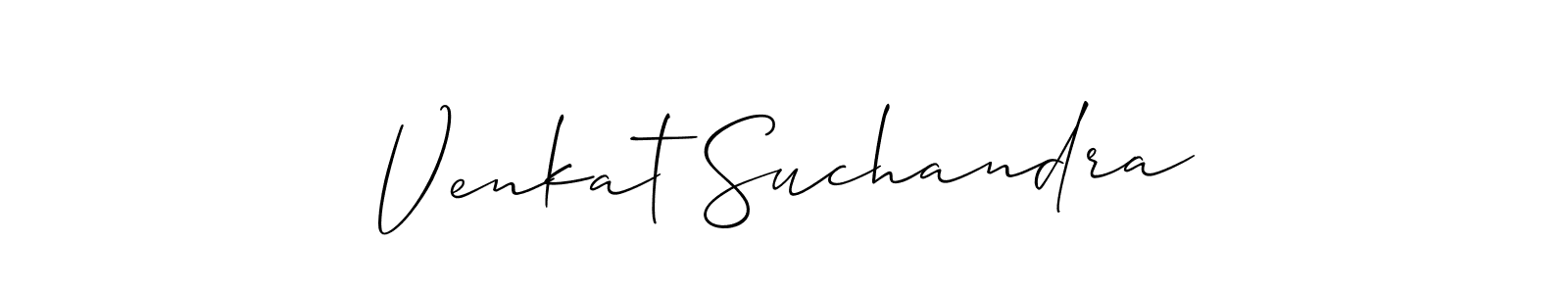 The best way (Allison_Script) to make a short signature is to pick only two or three words in your name. The name Venkat Suchandra include a total of six letters. For converting this name. Venkat Suchandra signature style 2 images and pictures png