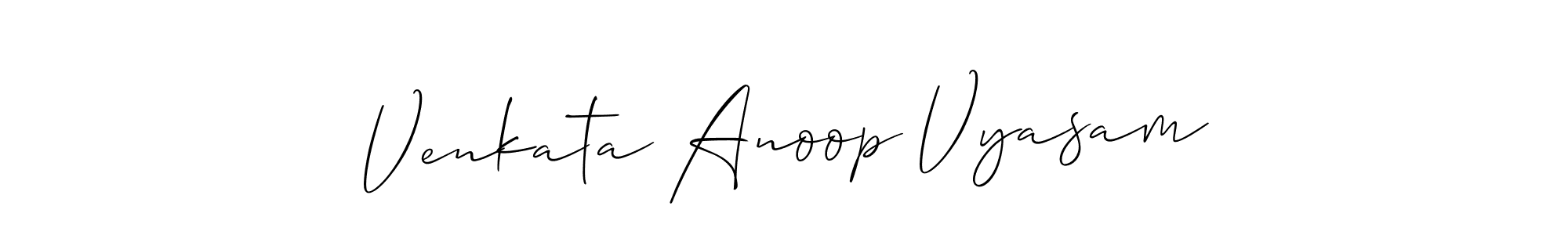 How to make Venkata Anoop Vyasam signature? Allison_Script is a professional autograph style. Create handwritten signature for Venkata Anoop Vyasam name. Venkata Anoop Vyasam signature style 2 images and pictures png