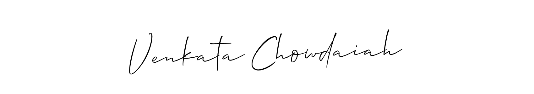 if you are searching for the best signature style for your name Venkata Chowdaiah. so please give up your signature search. here we have designed multiple signature styles  using Allison_Script. Venkata Chowdaiah signature style 2 images and pictures png