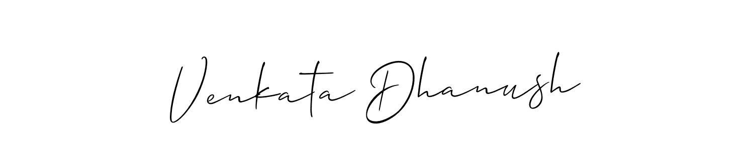 The best way (Allison_Script) to make a short signature is to pick only two or three words in your name. The name Venkata Dhanush include a total of six letters. For converting this name. Venkata Dhanush signature style 2 images and pictures png
