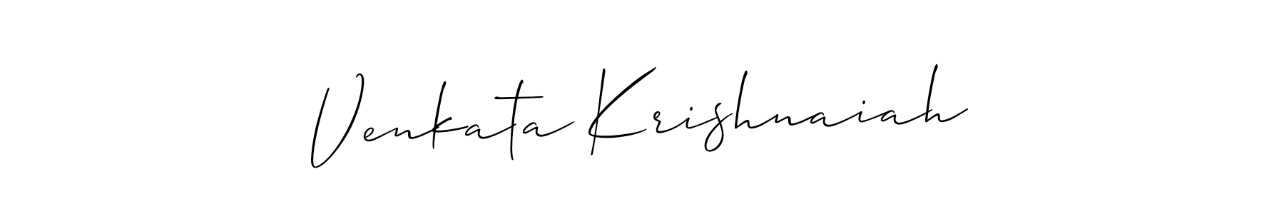 Make a short Venkata Krishnaiah signature style. Manage your documents anywhere anytime using Allison_Script. Create and add eSignatures, submit forms, share and send files easily. Venkata Krishnaiah signature style 2 images and pictures png