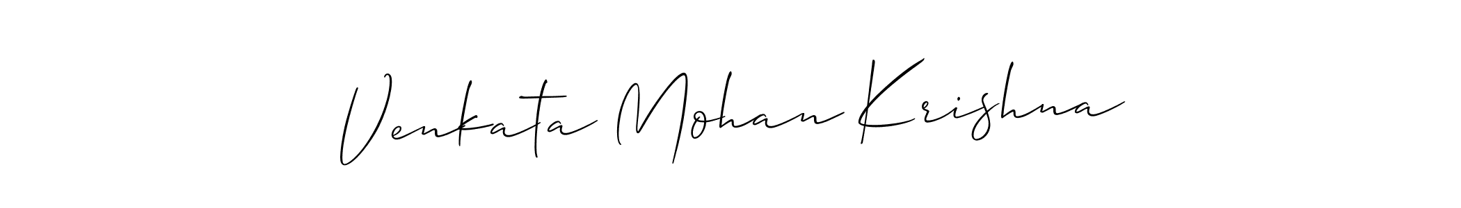 How to make Venkata Mohan Krishna name signature. Use Allison_Script style for creating short signs online. This is the latest handwritten sign. Venkata Mohan Krishna signature style 2 images and pictures png
