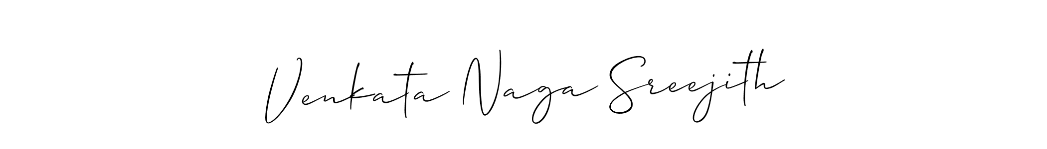Use a signature maker to create a handwritten signature online. With this signature software, you can design (Allison_Script) your own signature for name Venkata Naga Sreejith. Venkata Naga Sreejith signature style 2 images and pictures png
