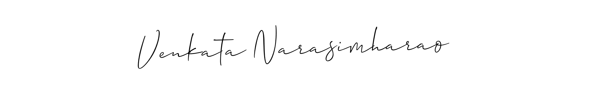 Make a beautiful signature design for name Venkata Narasimharao. With this signature (Allison_Script) style, you can create a handwritten signature for free. Venkata Narasimharao signature style 2 images and pictures png