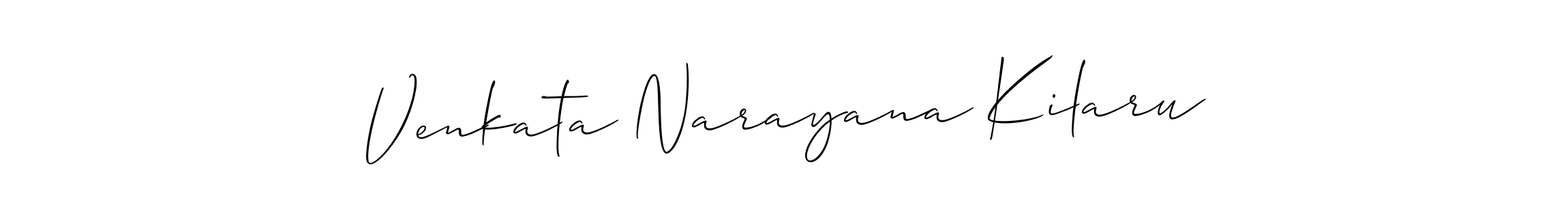 Allison_Script is a professional signature style that is perfect for those who want to add a touch of class to their signature. It is also a great choice for those who want to make their signature more unique. Get Venkata Narayana Kilaru name to fancy signature for free. Venkata Narayana Kilaru signature style 2 images and pictures png