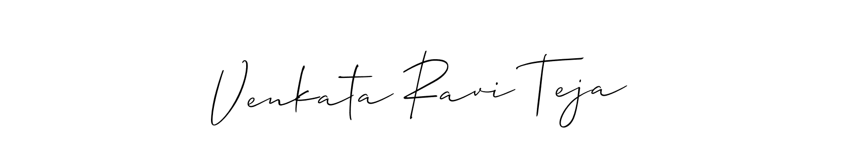 How to make Venkata Ravi Teja name signature. Use Allison_Script style for creating short signs online. This is the latest handwritten sign. Venkata Ravi Teja signature style 2 images and pictures png