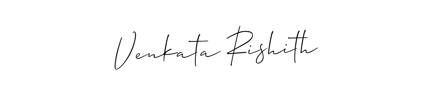 if you are searching for the best signature style for your name Venkata Rishith. so please give up your signature search. here we have designed multiple signature styles  using Allison_Script. Venkata Rishith signature style 2 images and pictures png