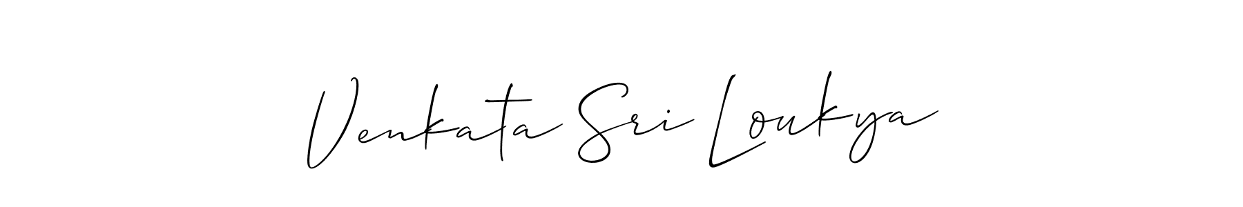 if you are searching for the best signature style for your name Venkata Sri Loukya. so please give up your signature search. here we have designed multiple signature styles  using Allison_Script. Venkata Sri Loukya signature style 2 images and pictures png