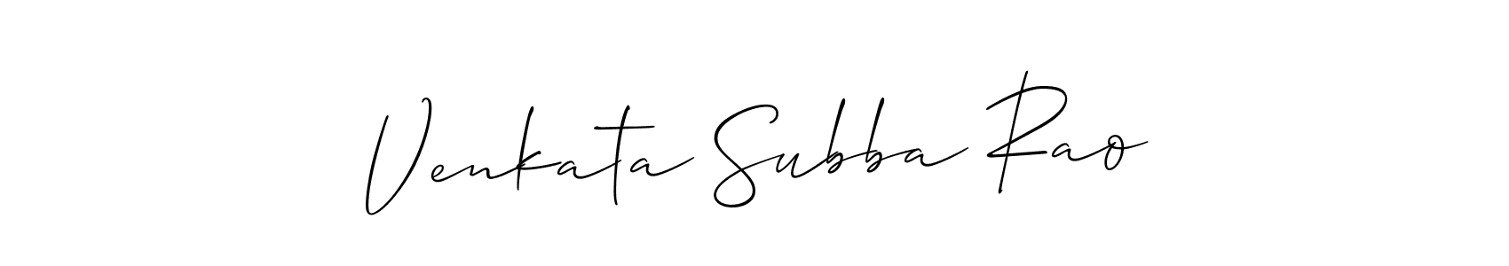 Design your own signature with our free online signature maker. With this signature software, you can create a handwritten (Allison_Script) signature for name Venkata Subba Rao. Venkata Subba Rao signature style 2 images and pictures png