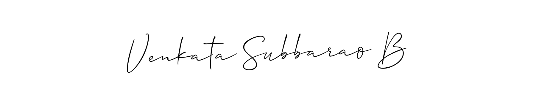 Similarly Allison_Script is the best handwritten signature design. Signature creator online .You can use it as an online autograph creator for name Venkata Subbarao B. Venkata Subbarao B signature style 2 images and pictures png