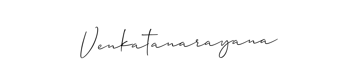 Make a beautiful signature design for name Venkatanarayana. With this signature (Allison_Script) style, you can create a handwritten signature for free. Venkatanarayana signature style 2 images and pictures png