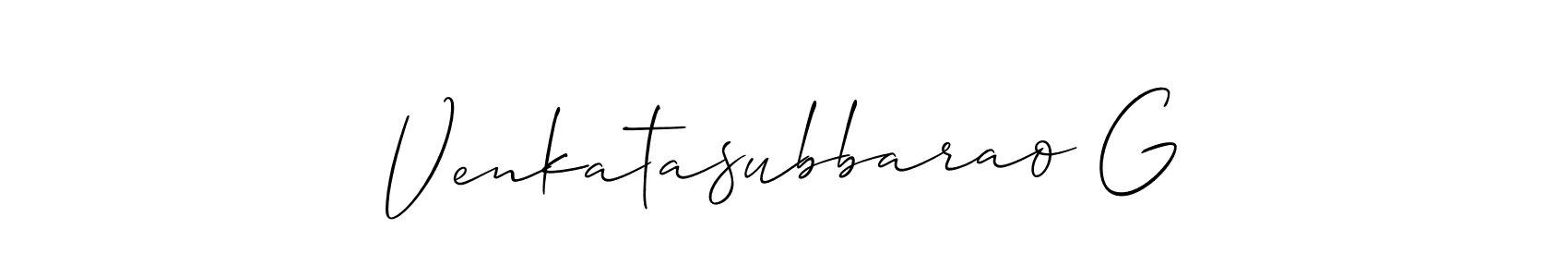 How to Draw Venkatasubbarao G signature style? Allison_Script is a latest design signature styles for name Venkatasubbarao G. Venkatasubbarao G signature style 2 images and pictures png