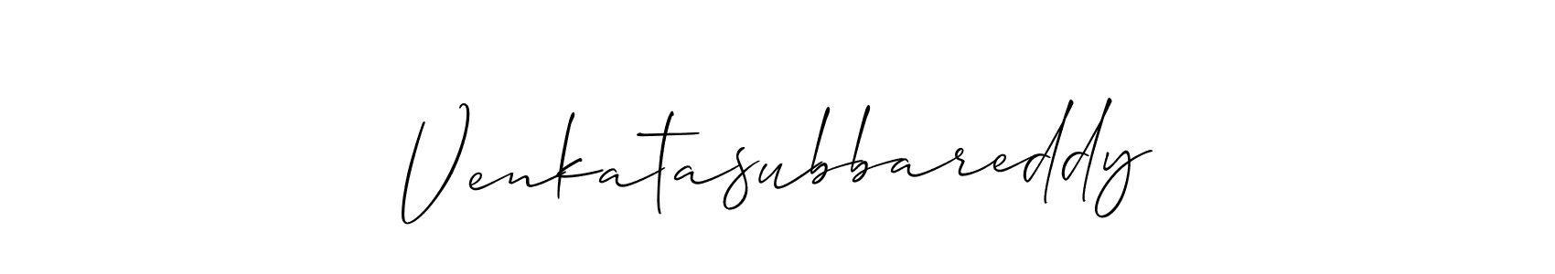 if you are searching for the best signature style for your name Venkatasubbareddy. so please give up your signature search. here we have designed multiple signature styles  using Allison_Script. Venkatasubbareddy signature style 2 images and pictures png