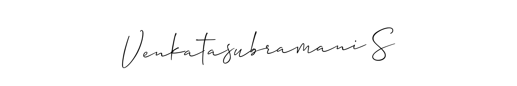 Make a short Venkatasubramani S signature style. Manage your documents anywhere anytime using Allison_Script. Create and add eSignatures, submit forms, share and send files easily. Venkatasubramani S signature style 2 images and pictures png