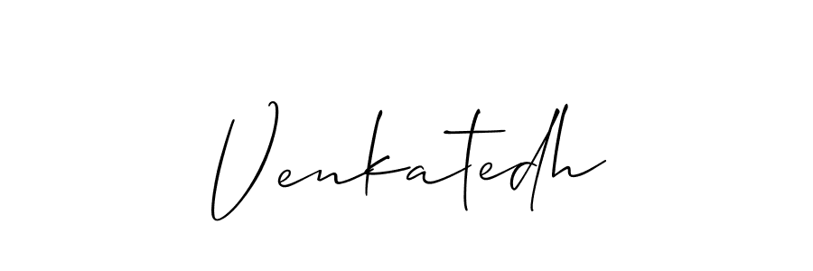 Similarly Allison_Script is the best handwritten signature design. Signature creator online .You can use it as an online autograph creator for name Venkatedh. Venkatedh signature style 2 images and pictures png