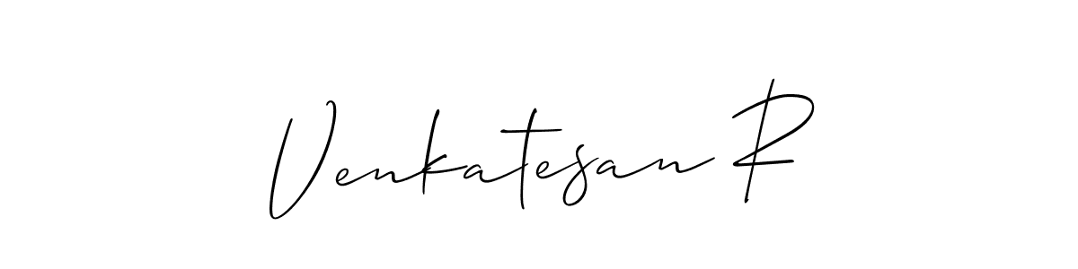 Create a beautiful signature design for name Venkatesan R. With this signature (Allison_Script) fonts, you can make a handwritten signature for free. Venkatesan R signature style 2 images and pictures png