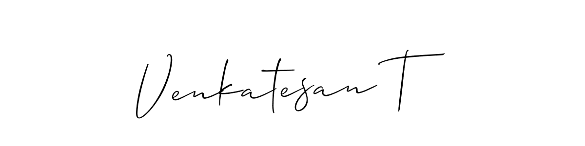 Also You can easily find your signature by using the search form. We will create Venkatesan T name handwritten signature images for you free of cost using Allison_Script sign style. Venkatesan T signature style 2 images and pictures png