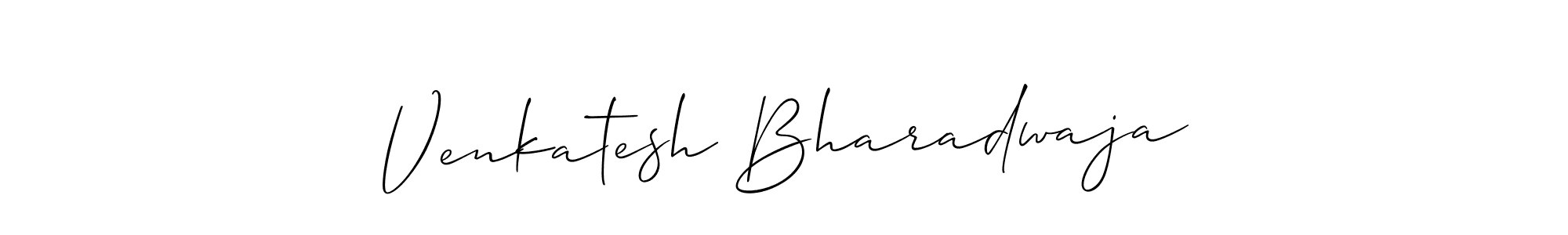 Allison_Script is a professional signature style that is perfect for those who want to add a touch of class to their signature. It is also a great choice for those who want to make their signature more unique. Get Venkatesh Bharadwaja name to fancy signature for free. Venkatesh Bharadwaja signature style 2 images and pictures png