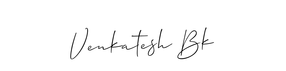 Make a beautiful signature design for name Venkatesh Bk. With this signature (Allison_Script) style, you can create a handwritten signature for free. Venkatesh Bk signature style 2 images and pictures png