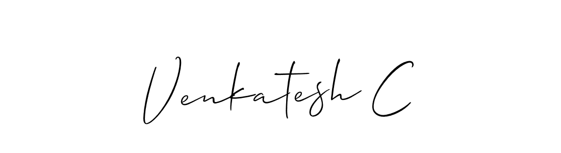 The best way (Allison_Script) to make a short signature is to pick only two or three words in your name. The name Venkatesh C include a total of six letters. For converting this name. Venkatesh C signature style 2 images and pictures png