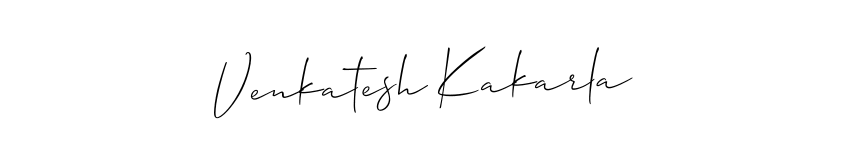 Use a signature maker to create a handwritten signature online. With this signature software, you can design (Allison_Script) your own signature for name Venkatesh Kakarla. Venkatesh Kakarla signature style 2 images and pictures png