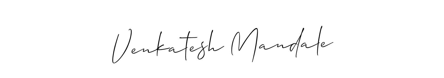 The best way (Allison_Script) to make a short signature is to pick only two or three words in your name. The name Venkatesh Mandale include a total of six letters. For converting this name. Venkatesh Mandale signature style 2 images and pictures png