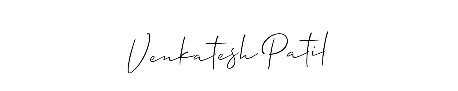 The best way (Allison_Script) to make a short signature is to pick only two or three words in your name. The name Venkatesh Patil include a total of six letters. For converting this name. Venkatesh Patil signature style 2 images and pictures png