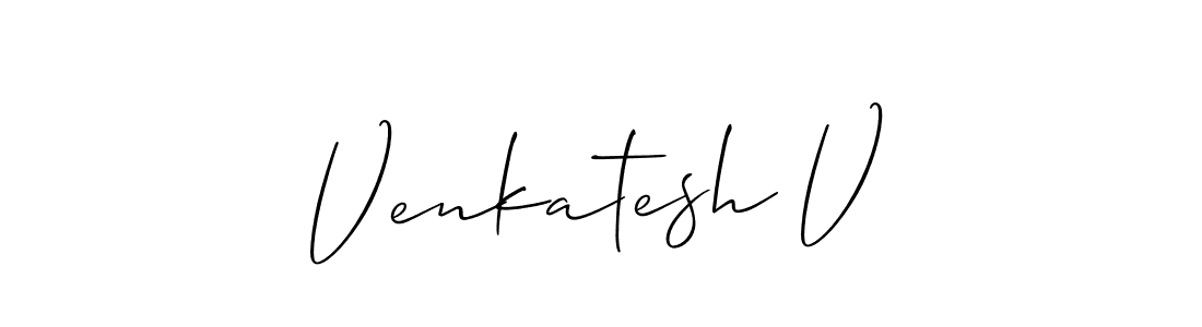 Create a beautiful signature design for name Venkatesh V. With this signature (Allison_Script) fonts, you can make a handwritten signature for free. Venkatesh V signature style 2 images and pictures png