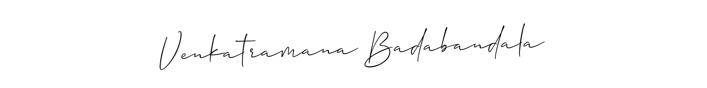 Design your own signature with our free online signature maker. With this signature software, you can create a handwritten (Allison_Script) signature for name Venkatramana Badabandala. Venkatramana Badabandala signature style 2 images and pictures png