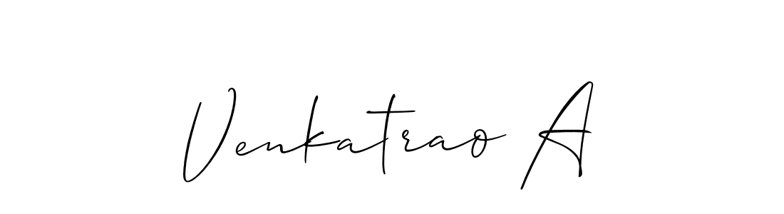 Create a beautiful signature design for name Venkatrao A. With this signature (Allison_Script) fonts, you can make a handwritten signature for free. Venkatrao A signature style 2 images and pictures png