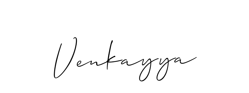Create a beautiful signature design for name Venkayya. With this signature (Allison_Script) fonts, you can make a handwritten signature for free. Venkayya signature style 2 images and pictures png