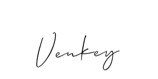 Create a beautiful signature design for name Venkey. With this signature (Allison_Script) fonts, you can make a handwritten signature for free. Venkey signature style 2 images and pictures png