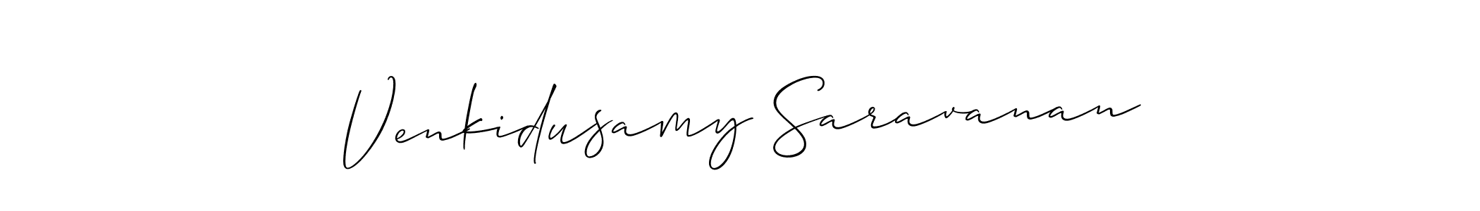 Also we have Venkidusamy Saravanan name is the best signature style. Create professional handwritten signature collection using Allison_Script autograph style. Venkidusamy Saravanan signature style 2 images and pictures png