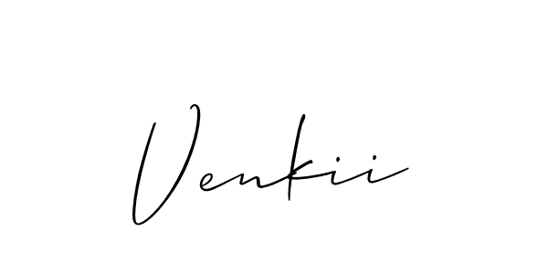 Create a beautiful signature design for name Venkii. With this signature (Allison_Script) fonts, you can make a handwritten signature for free. Venkii signature style 2 images and pictures png