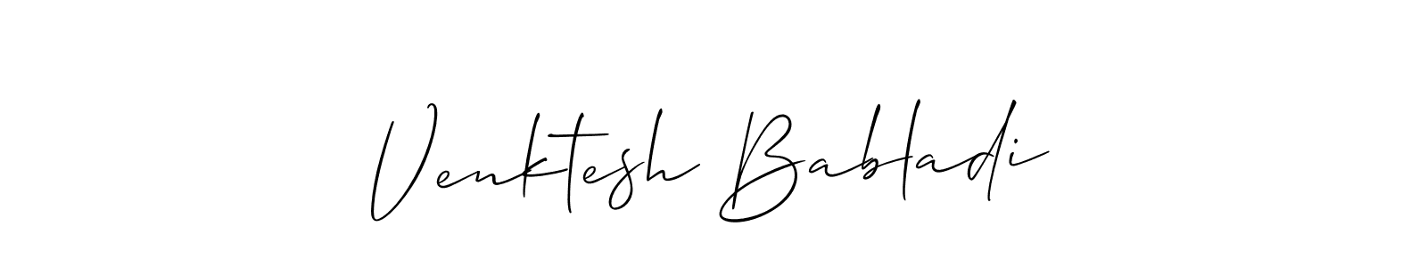 This is the best signature style for the Venktesh Babladi name. Also you like these signature font (Allison_Script). Mix name signature. Venktesh Babladi signature style 2 images and pictures png