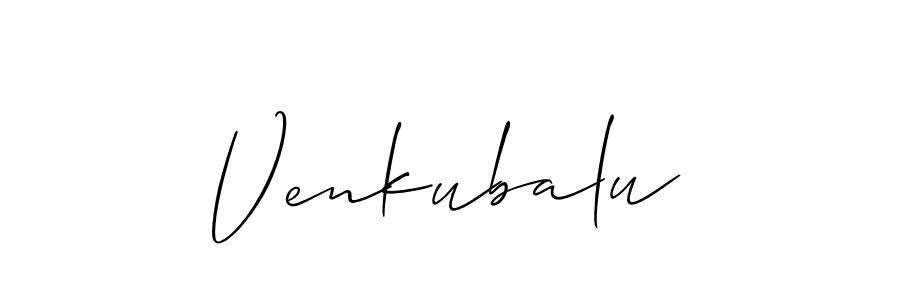 You should practise on your own different ways (Allison_Script) to write your name (Venkubalu) in signature. don't let someone else do it for you. Venkubalu signature style 2 images and pictures png