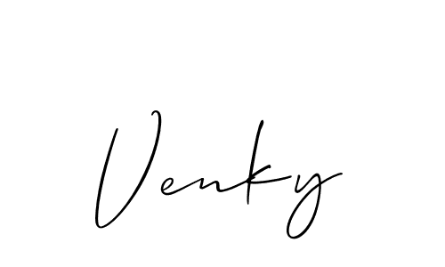 How to make Venky signature? Allison_Script is a professional autograph style. Create handwritten signature for Venky name. Venky signature style 2 images and pictures png