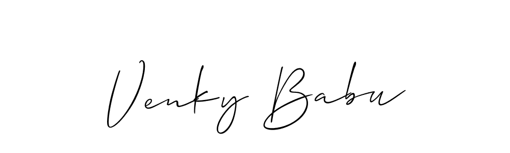 Create a beautiful signature design for name Venky Babu. With this signature (Allison_Script) fonts, you can make a handwritten signature for free. Venky Babu signature style 2 images and pictures png