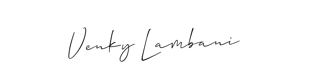 Similarly Allison_Script is the best handwritten signature design. Signature creator online .You can use it as an online autograph creator for name Venky Lambani. Venky Lambani signature style 2 images and pictures png