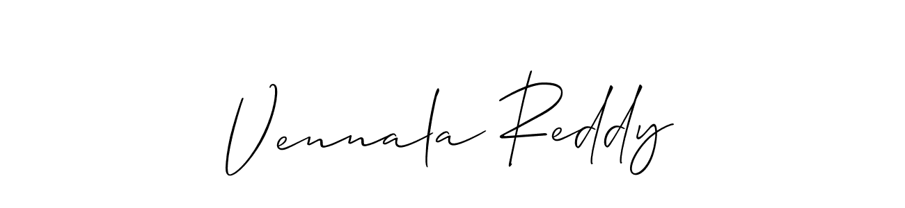 Also we have Vennala Reddy name is the best signature style. Create professional handwritten signature collection using Allison_Script autograph style. Vennala Reddy signature style 2 images and pictures png