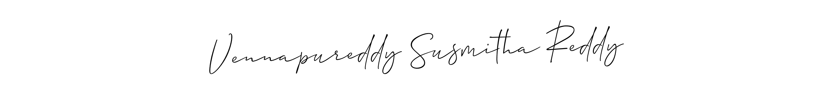 Also we have Vennapureddy Susmitha Reddy name is the best signature style. Create professional handwritten signature collection using Allison_Script autograph style. Vennapureddy Susmitha Reddy signature style 2 images and pictures png