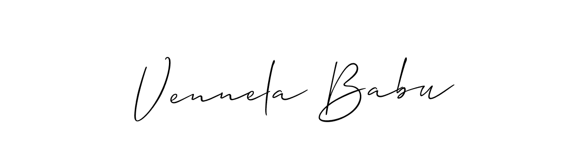 This is the best signature style for the Vennela Babu name. Also you like these signature font (Allison_Script). Mix name signature. Vennela Babu signature style 2 images and pictures png