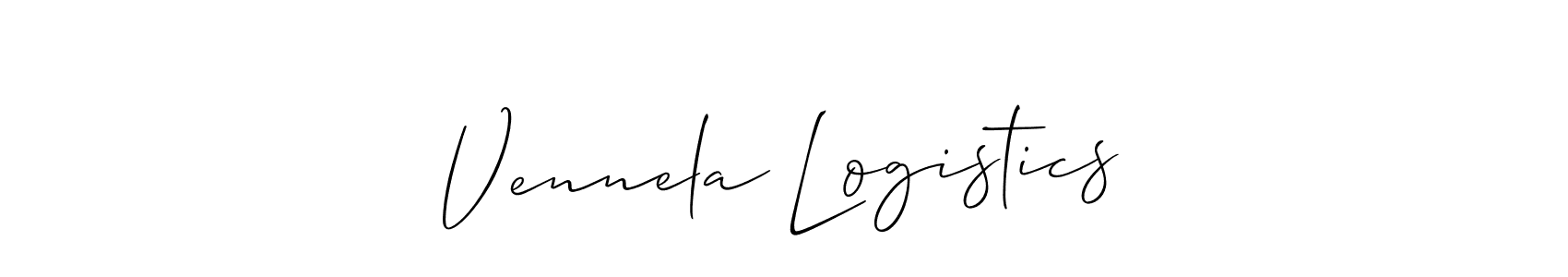 The best way (Allison_Script) to make a short signature is to pick only two or three words in your name. The name Vennela Logistics include a total of six letters. For converting this name. Vennela Logistics signature style 2 images and pictures png