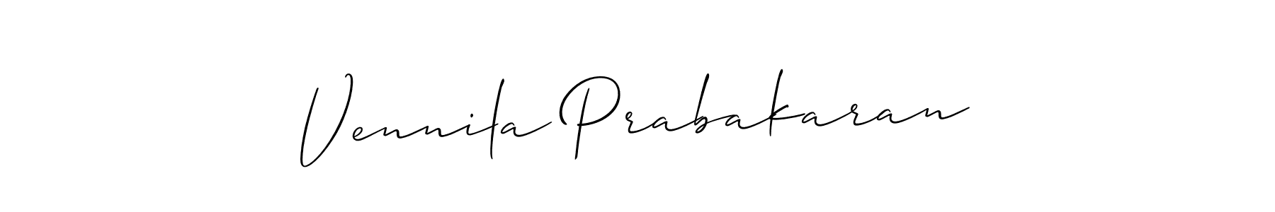 Make a beautiful signature design for name Vennila Prabakaran. With this signature (Allison_Script) style, you can create a handwritten signature for free. Vennila Prabakaran signature style 2 images and pictures png