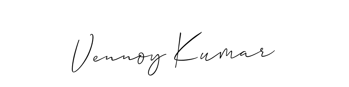 Use a signature maker to create a handwritten signature online. With this signature software, you can design (Allison_Script) your own signature for name Vennoy Kumar. Vennoy Kumar signature style 2 images and pictures png