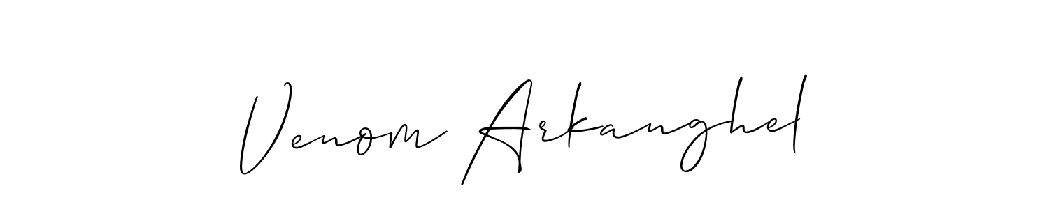Use a signature maker to create a handwritten signature online. With this signature software, you can design (Allison_Script) your own signature for name Venom Arkanghel. Venom Arkanghel signature style 2 images and pictures png