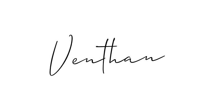 Venthan stylish signature style. Best Handwritten Sign (Allison_Script) for my name. Handwritten Signature Collection Ideas for my name Venthan. Venthan signature style 2 images and pictures png