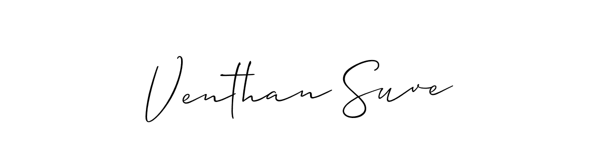 Similarly Allison_Script is the best handwritten signature design. Signature creator online .You can use it as an online autograph creator for name Venthan Suve. Venthan Suve signature style 2 images and pictures png