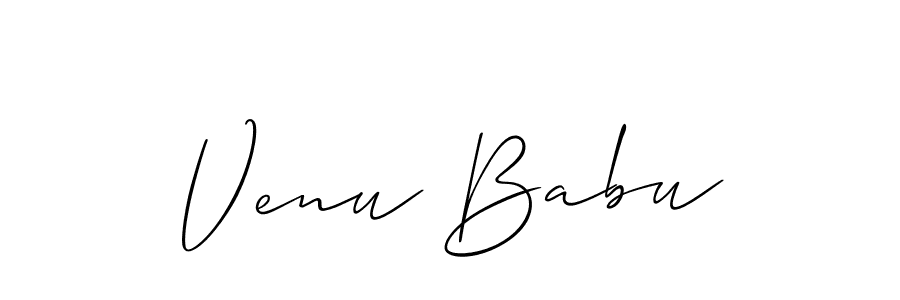 Create a beautiful signature design for name Venu Babu. With this signature (Allison_Script) fonts, you can make a handwritten signature for free. Venu Babu signature style 2 images and pictures png